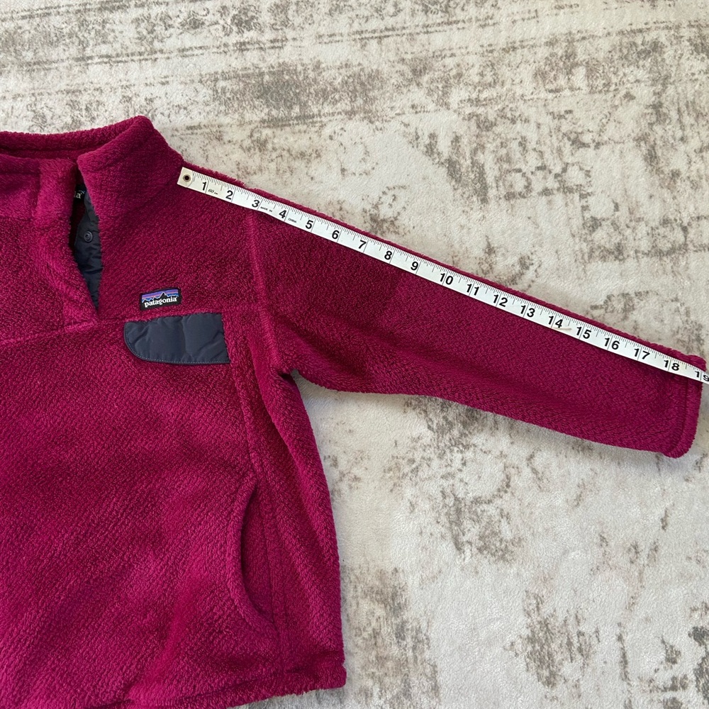 Girls S (7/8) Patagonia Magenta Fleece Pullover - Picture 8 of 9